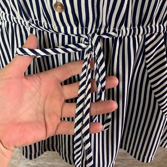 NEON Hart Striped Printed Drawstring Waist Front Button Rompers Size S - Picture 7 of 16